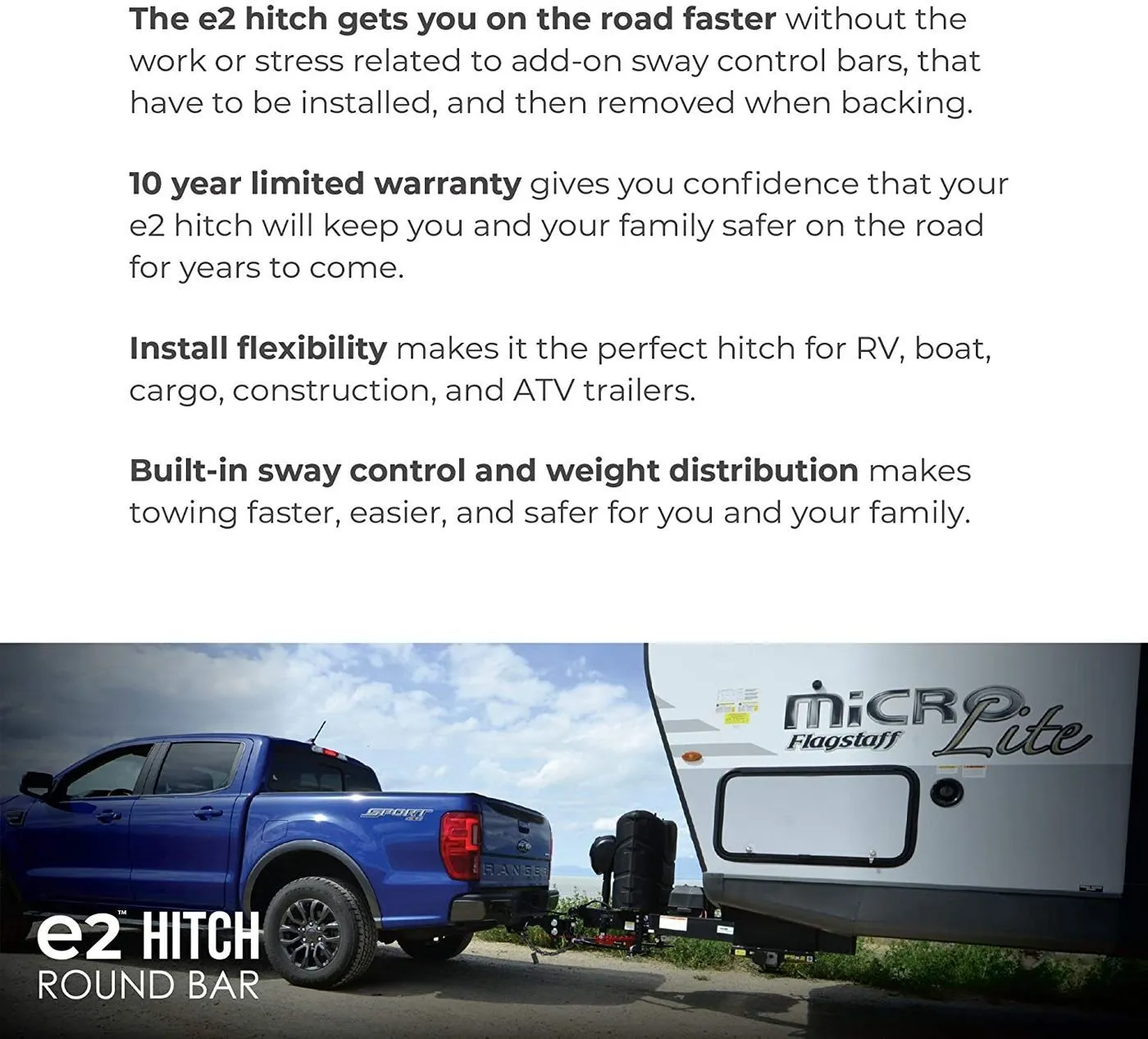 E2 1000# WD Hitch Round Bar